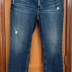 Men’s Silver Jeans Co. blue denim distressed Elyse straight leg jeans W33 L31